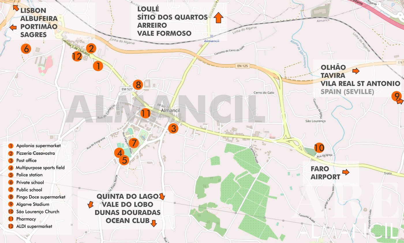 Almancil es una ciudad pequeña, hogar de alrededor de 10,000 residentes.
