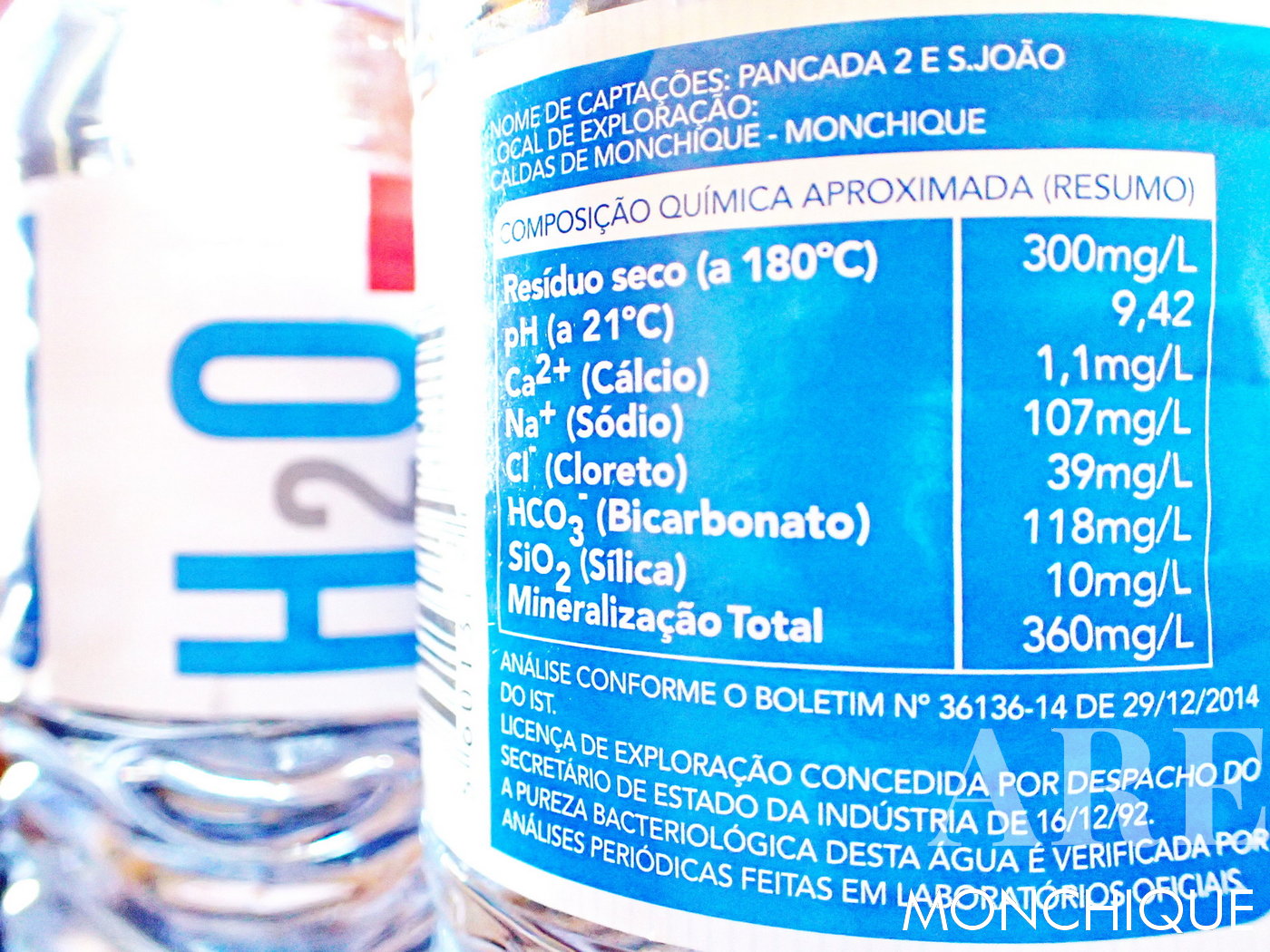 Renombrada calidad del agua embotellada Monchique