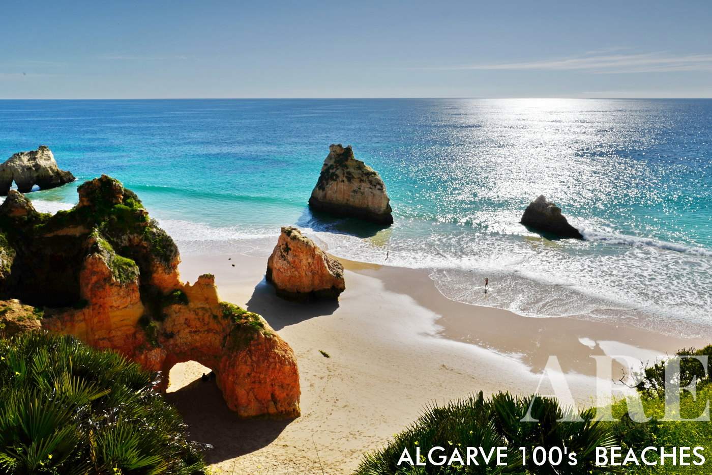 Plage de Prainha depuis la falaise, Alvor à Portimão, Portugal