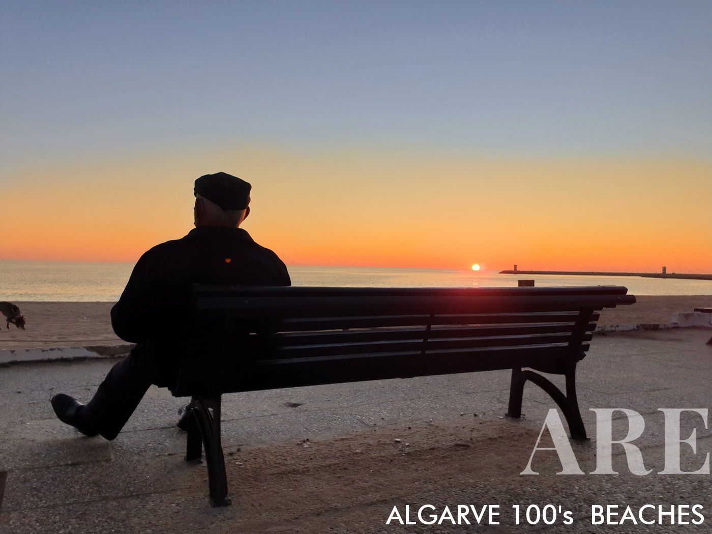 Plage de Quarteira hiver coucher de soleil janvier