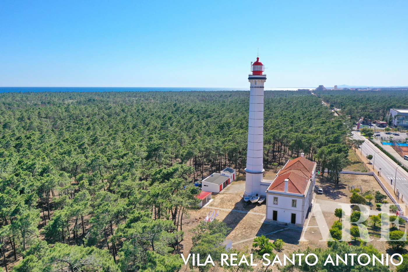 The Lighthouse Encircled by Pine Forest of Vila Real de Santo António