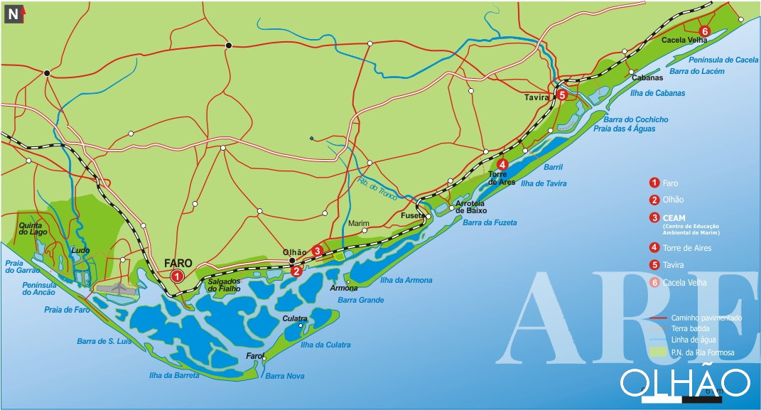 Ria Formosa Coastline Map
