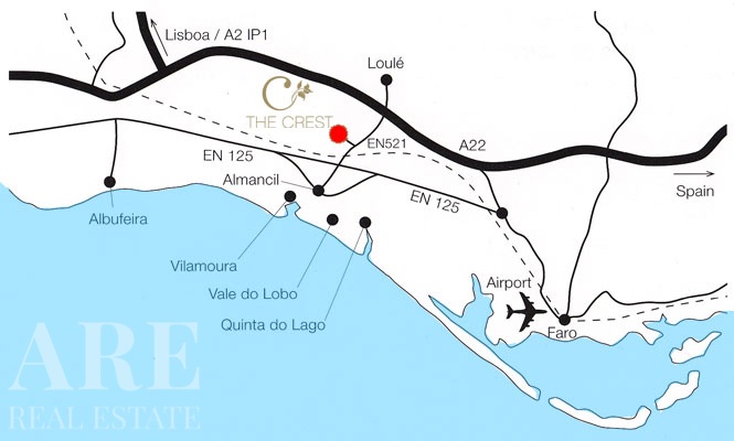 Mapa de localização de The Crest