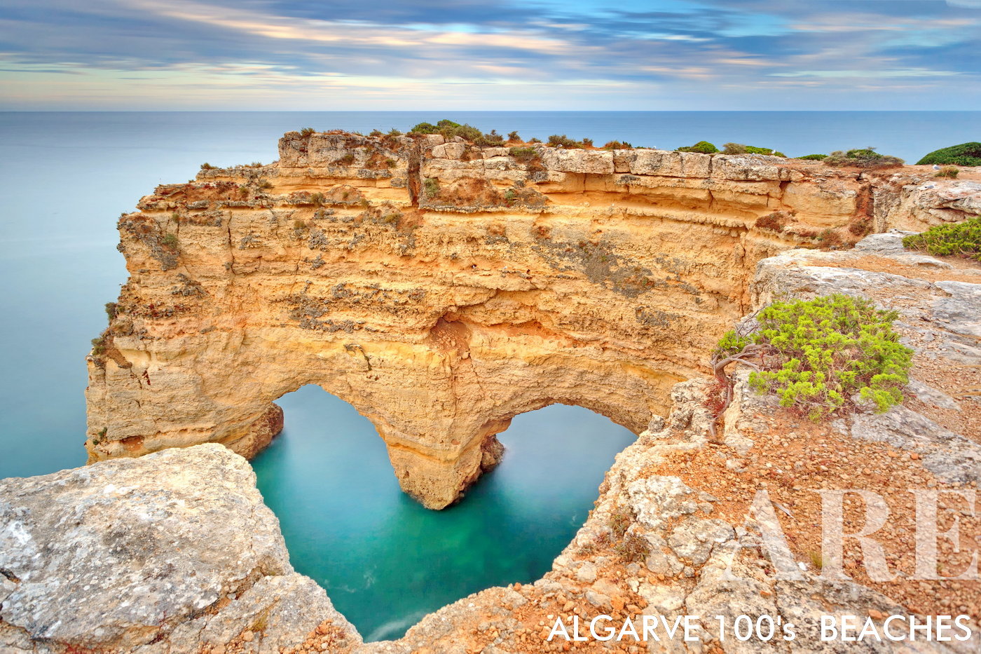 Marinha beach, where we can find the heart-shaped rock in the Algarve on the southern coast of Portugal