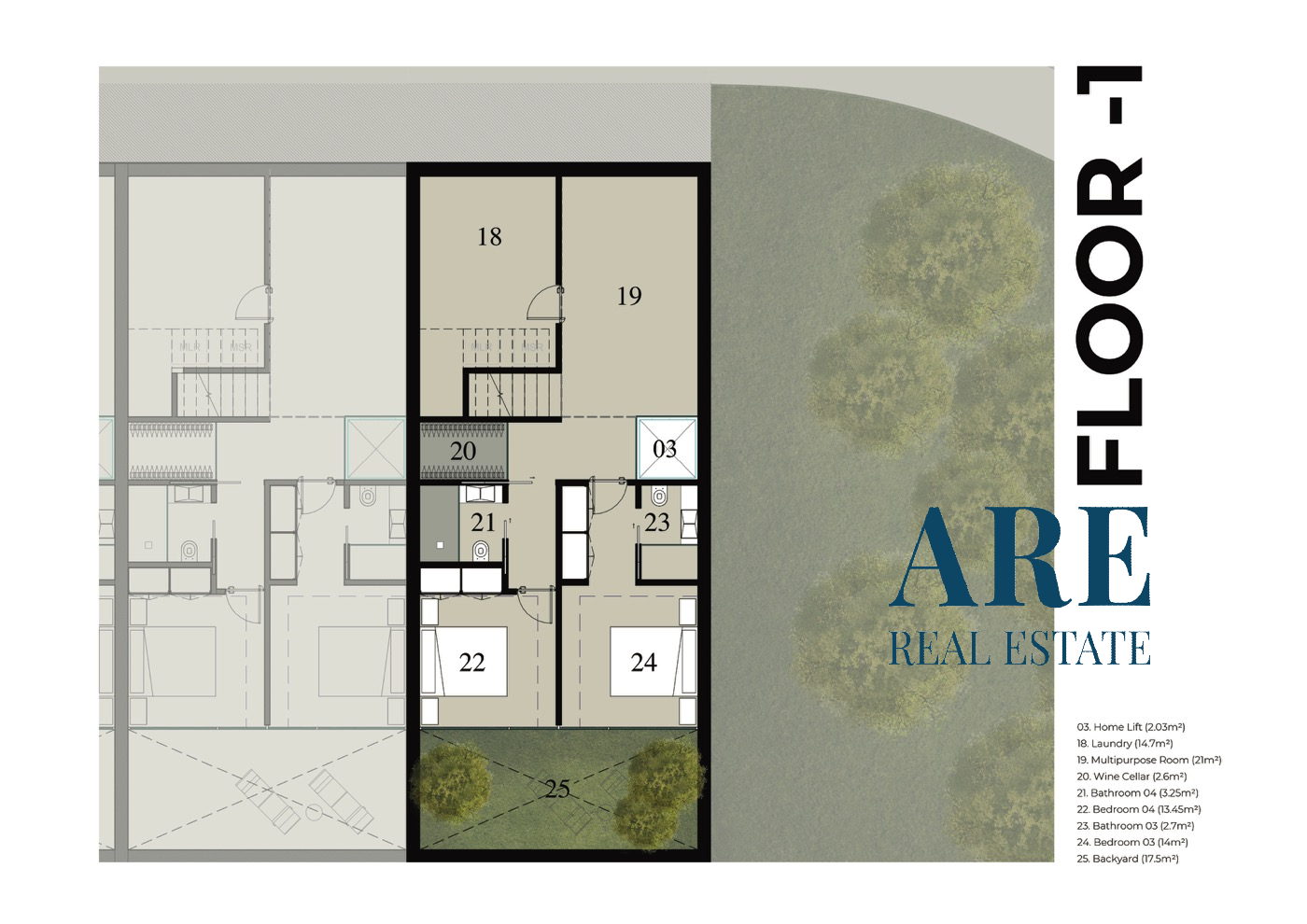 Plan of villa A Floor -1