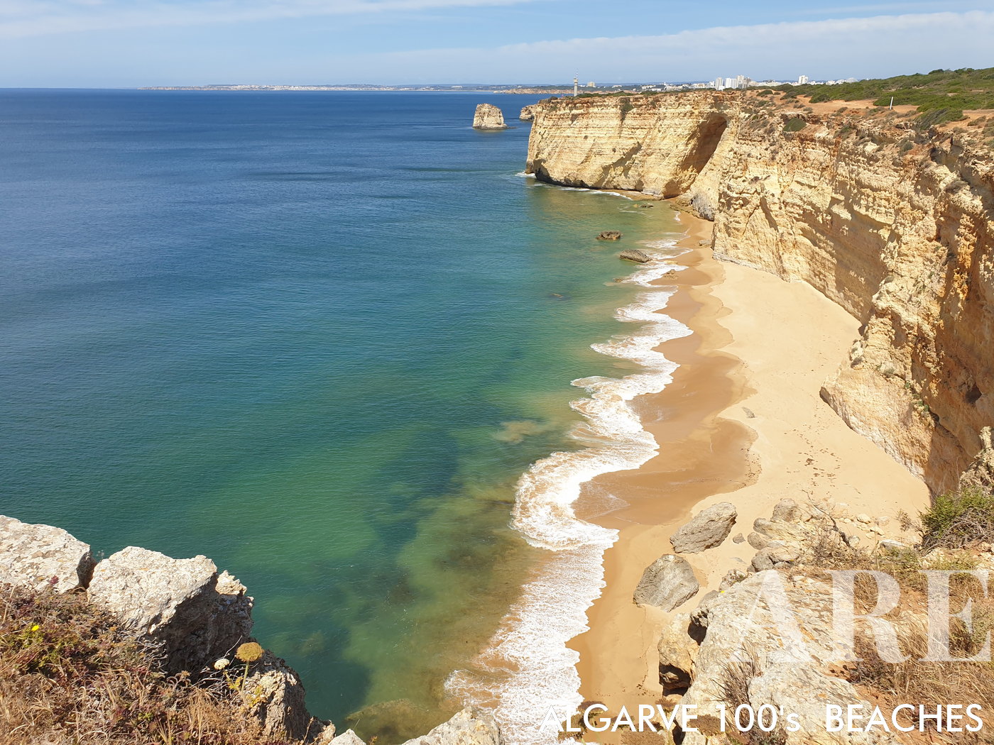 Praia da Afurada, a beach only accessible by sea. Located between Praia dos Caneiros and Praia do Carvoeiro