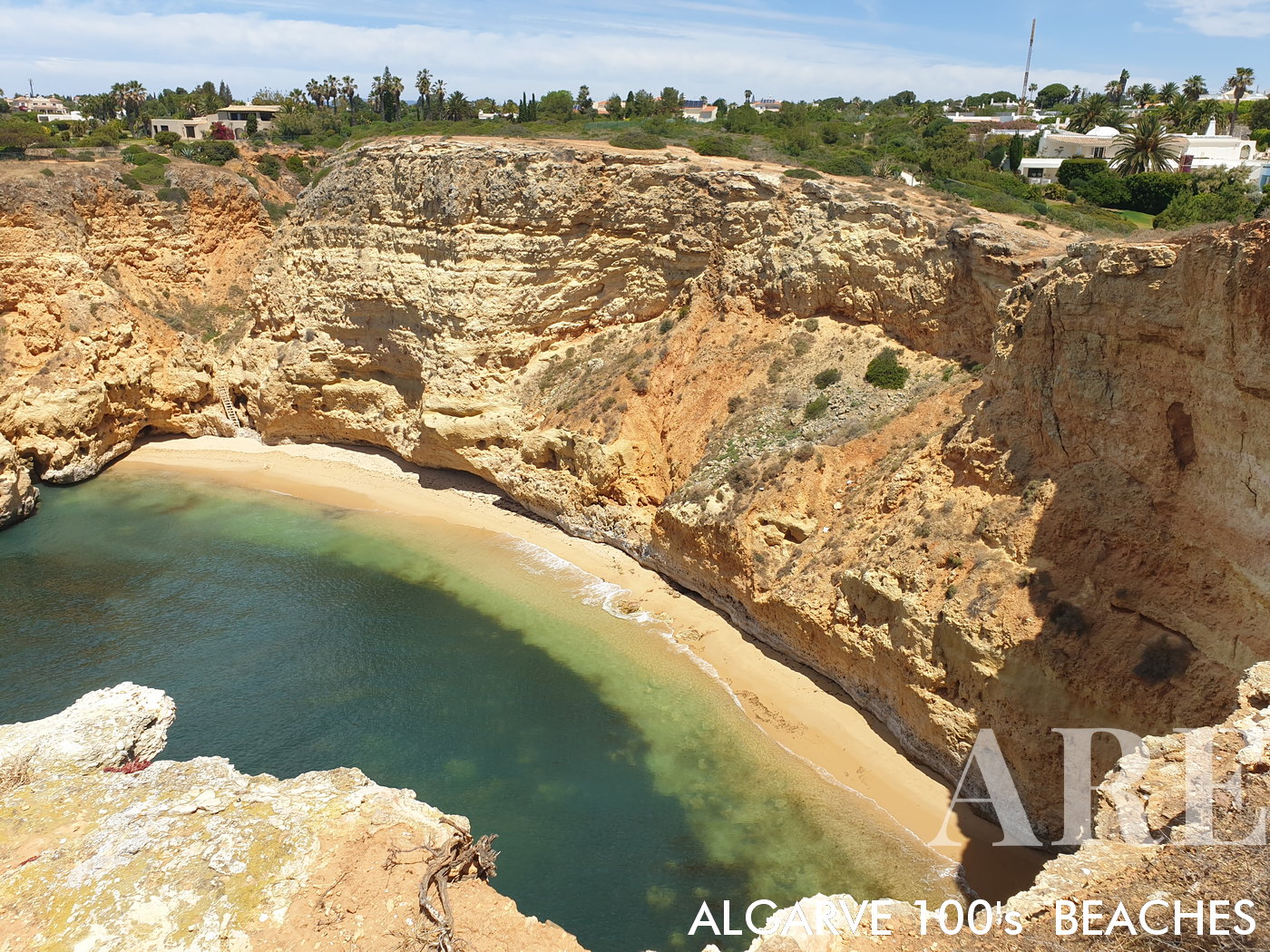 Beach of the Three Castelos, a beach accessible only by sea. Located to the west of Carvoeiro beach